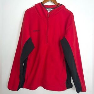 Columbia Mens Red 1/4 Zip Fleece Pullover Sweatshirt Sz XXL